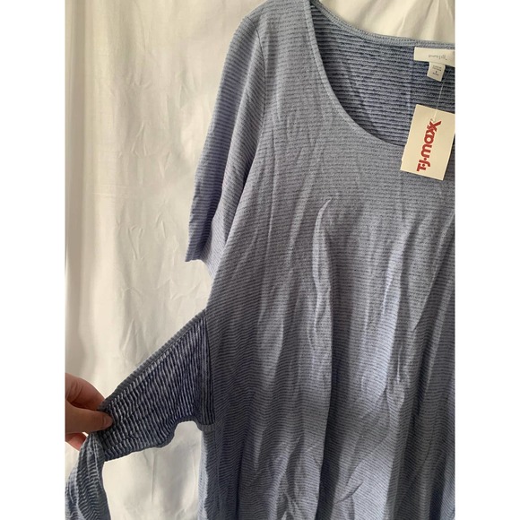 Pure Jill Knit Top Blue Short Sleeve Tie Waist Scoop Neck Shirt Small NWT - Picture 6 of 8